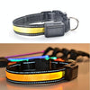 USB & Solar LED Dog Collar, Yellow, Medium/Large (35-40cm)