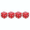 Universal 8mm Dice Style Plastic Car Tire Valve Caps, Pack of 4(Red)