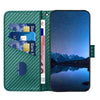 For Samsung Galaxy A26 5G YX0070 Carbon Fiber Buckle Leather Phone Case with Lanyard(Dark Green)