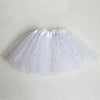 Girls Stars Sequins Mesh Tutu Skirt Costumes, Size:One Size(White)