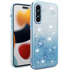 For Samsung Galaxy A36 Gradient Glitter Flower All-inclusive Phone Case(Blue)