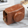 For Sony ZV-1F Vlog Camera Full Body Magnetic Leather Camera Case Bag with Strap(Brown)