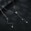 S925 Sterling Silver Sparkling Moissanous Tassel Love Necklace(MSN029)