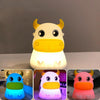 Colorful Dull Cow Silicone Night Light Led Creative Dream Bedroom Bedside Patted With Sleeping Lights, Style:USB Charging