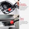 5 in 1 Car Detailing Brush Cleaning Natural Boar Hair Brushes Auto Detail Tools Products Wheels Dashboard (Black Red)