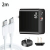 PD-65W USB-C / Type-C + QC3. 0 USB Laptop Charging Adapter + 2m USB-C / Type-C to USB-C / Type-C Data Cable Set, AU Plug / US Plug(Black)