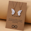 Sisters Mother and Daughter Alloy Drip Oil Butterfly Necklace Clavicle Chain(Gold)
