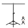 67cm T-Shape Photo Studio Background Support Stand Backdrop Crossbar Bracket with Clips, No Backdrop(Black)