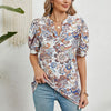 Women V-neck Loose Short-sleeved Printed T-shirt Top, Size: XXL(Orange Cashew)