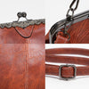 036 Vintage Buckle Handbags Leather Adjustable Crossbody Bag(Brown)