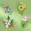 CZ0976-3 Cartoon Plant Flower Alloy Enamel Badge Garden Style Sunflower Clothing Bag Brooch Ornament