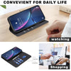 For Samsung Galaxy A15 Splicing Color Hollow Flower Pattern RFID Leather Phone Case(Black)