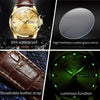 OLEVS 6896 Men Multifunctional Luminous Waterproof Quartz Watch(Gold)