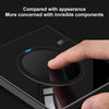 86mm Round LED Tempered Glass Switch Panel, Black Round Glass, Style:Two Billing Control