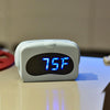 Mini Cute Cartoon Multifunctional Digital Luminous Thermometer Small Alarm Clock(Blue Dog)