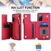 For Samsung Galaxy S20 FE Double Flap Zipper RFID Leather Phone Case with Short Lanyard(Red)