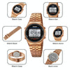 SKMEI 1882 Multifunctional Men 30M Waterproof Luminous Stainless Steel Digital Wrist Watch(Gold Black)