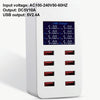 A8B 50W 8 Ports USB Smart Charging Station with Digital Display, Plug:EU Plug