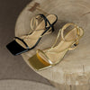 One-chain Roman Stiletto Open-toe High-heeled Sandals, Size: 40(Gold)