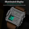 OLEVS 1101 Sports Multi-Function Square Men Quartz Electronic Watch(Black Gold)