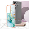 For Samsung Galaxy S25 Ultra 5G Electroplating Marble Pattern Dual-side IMD TPU Shockproof Phone Case(Green 003)
