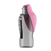 Portable Leaf Pet Water Bottle 800ml, Pink - Car Cup Holder Compatible