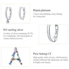 S925 Sterling Silver Colorful Zircon Letters M Asymmetry Women Earrings