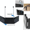 Three-Sided Mirror With LED Light Retractable Hanging Three-Fold Mirror(Black)