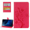For Galaxy Tab A 10.1 (2016) / P580 Butterflies Love Flowers Embossing Horizontal Flip Leather Case with Holder & Card Slots & Wallet(Magenta)