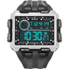 SYNOKE 6861 Outdoor Luminous Waterproof Multi-Function Square Large Screen Display Sports Electronic Watch(Black Bead White)