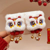 1pair New Year Hair Clip Girl Hair Duckbill Clip Hair Accessories(Little Bell Lion)