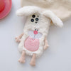 For iPhone 14 Pro Cute Bucktooth Rabbit Plush TPU Phone Case(Beige)