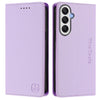 For Samsung Galaxy A05s 4G Global RC01 Dual-Folded Magnetic Suction RFID Leather Phone Case(Light Purple)