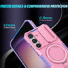 For Samsung Galaxy S25 5G Sliding Camshield MagSafe Holder TPU Hybrid PC Phone Case(Purple Pink)