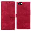 For iPhone 6 Plus / 7 Plus / 8 Plus Lace Floral Embossed Magnetic Buckle Leather Phone Case(Red)