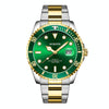 OCHSTIN 7019A Multifunctional Quartz Waterproof Luminous Steel Strap Men Watch(Green+Gold)