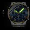 FNGEEN 4006 Men Trendy Waterproof Quartz Watch(Black Leather White Steel White Surface)