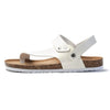 Men Summer Cork Flip Flops Beach Couple Leather Sandals, Size: 38(White)
