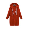 Women Hooded Long Sleeved Sweater In The Long Coat, Size:S(Orange)