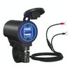 ZH-526I1 Car / Motorcycle 4.2A Dual USB Port Car Charger(Blue Light)