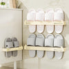 Long Traceless Wall Mounted Bathroom Slipper Rack Drainage Storage Shelf