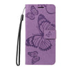 For Samsung Galaxy A06 4G / 5G 3D Butterfly Embossed Pattern Flip Leather Phone Case(Purple)
