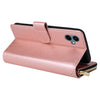 For Samsung Galaxy A06 4G 9-Card Slots Zipper Wallet Bag Leather Phone Case(Rose Gold)