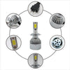 2pcs H7 18W 1800LM 6000K Waterproof IP68 Car Auto LED Headlight with 2 COB LED Lamps, DC 9-36V(White Light)