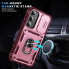 For Samsung Galaxy S25+ 5G Sliding Camshield TPU Hybrid PC Phone Case with Holder(Pink+Rose Red)