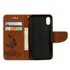 For iPhone X / XS Pressed Flowers Butterfly Pattern Horizontal Flip Leather Case with Holder & Card Slots & Wallet & Lanyard(Brown)