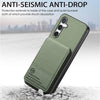 For Samsung Galaxy A26 Twill Fabric Leather Vertical Flip RFID Card Bag Phone Case(Green)