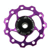 MEROCA Metal Bearings Mountain Bike Road Bike Rear Derailleur Guide Wheel 11T/13T Guide Wheel, Specification:11T, Color:Purple
