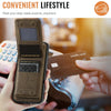 For iPhone 14 AutSpace A12 MagSafe Magnetic RFID Card Bag Phone Case(Coffee)