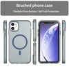 For iPhone 12 MagSafe Frosted Translucent TPU + PC Full Coverage Phone Case(Dark Blue)